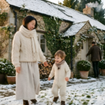 Winter White Cottagecore: Snowy Day Style Mother-and-child